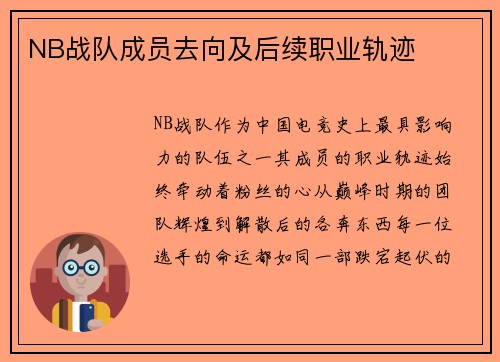NB战队成员去向及后续职业轨迹